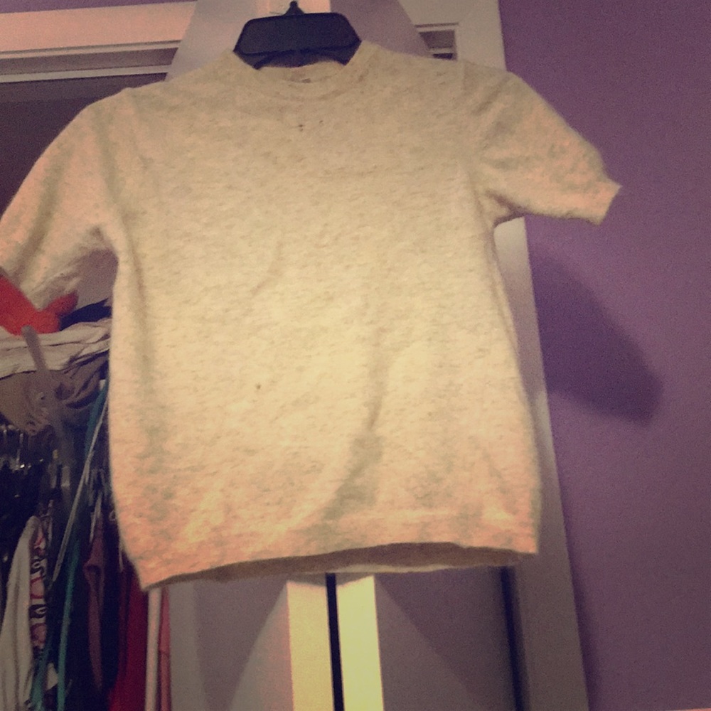 Short sleeve crop cotton shirt